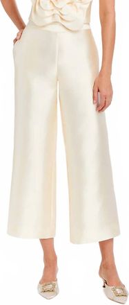 Mestiza New York Cropped Shantung Pant In Ivory