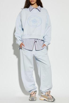 Dolce & Gabbana Sweatshirt With Embroidered Logo, Womens, Light Blue