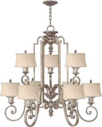 Netlighting Kingsley 9 Light Multi Arm Chandelier Silver Leaf Finish E27