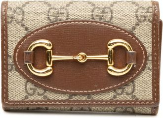 Gucci Gg Supreme Beige Brown Pvc Leather Wallet (Tri-Fold) (Pre-Owned)