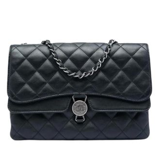 Chanel Pre-owned Vintage Quilted Lambskin Shoulder Bag - Dames - Pre-owned - Zwart - Maat: ONE Size Leer