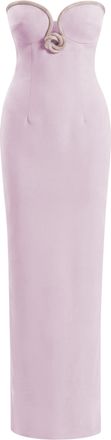 Saiid Kobeisy Strapless Pink Midi Dress