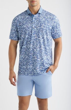 Greyson Stalking Wolf Camo Polo in Wolf Blue at Nordstrom, Size Xx-Large