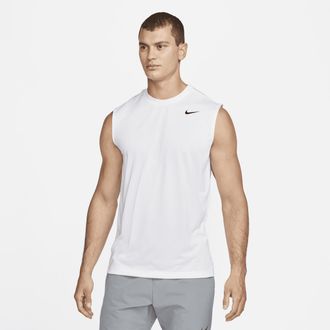 Nike Mens Dri-FIT Legend Sleeveless Fitness T-Shirt in White | DX0991-100