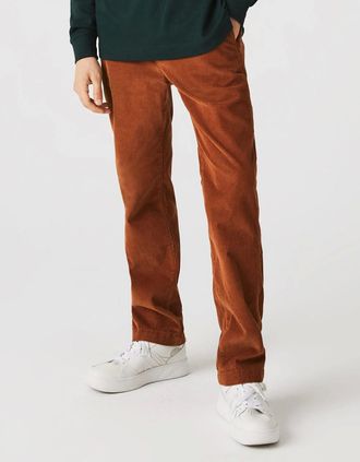 Lacoste Mens Straight Fit Corduroy Chinos - Brown - Size: 34