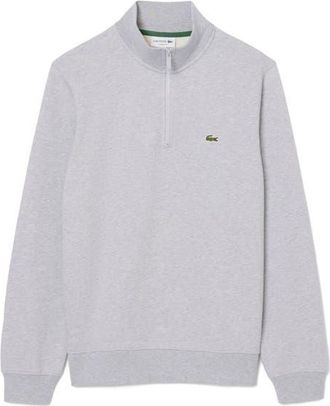 Lacoste Cotton Fleece Half Zip Pullover in Silver Chine at Nordstrom, Size 6