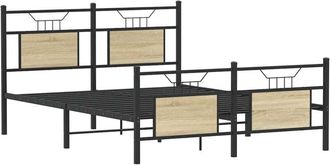 vidaXL Bed Frame without Mattress Sonoma Oak 150x200 cm King Size Engineered Wood Vidaxl