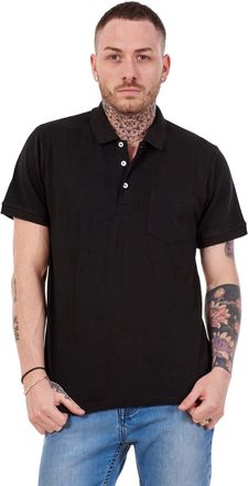 JD Williams Mens Cotton T-Shirts Regular fit Plain Polo Pocket Casual Formal Shirt Top M-XXL Black