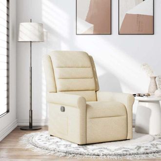vidaXL Sill&oacute;n Reclinable De Tela Crema Vidaxl