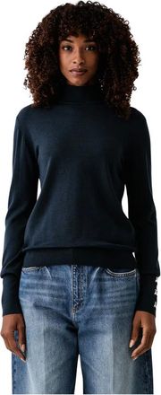 Patrizia Pepe Coltrui met halve col - Dames - Truien - Blauw - Maat: S Wol