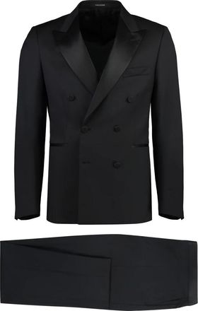Tagliatore Kostuums, Heren, Zwart, L, Wol, Double-breasted Pak