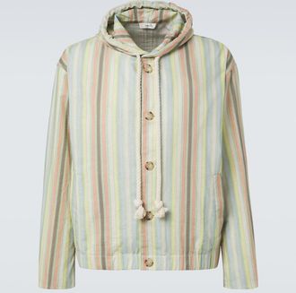Commas Striped hooded hemp and cotton jacket