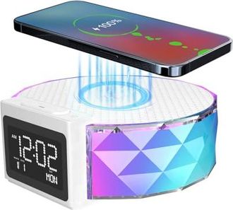 OEM Despertador Con Carga R&aacute;pida Inal&aacute;mbrica De 15 W, Despertador Digital Con Luz Nocturna Para Dormitorio, Luz Nocturna Rgb De 5 Colores, Modo De Repetic