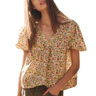 The Great. Womens The Bungalow Top In Floating Petals Floral