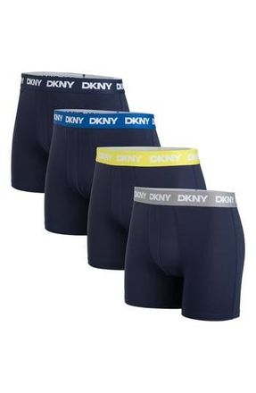 DKNY Pack of 4 Assorted Boxer Briefs in Navy/blue/lime/light Grey at Nordstrom Rack, Size X-Large