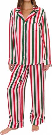 Show me your Mumu Classic Pajama Set In Jolly Stripes Silky