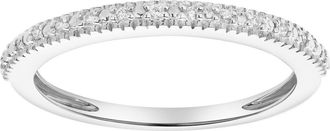 LuvMyJewelry Ava 14K Gold Round Diamond Studded Band Ring - 0.06 cts in 14K White Gold at Nordstrom, Size 5