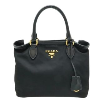 Prada Pre-owned Handbags, female, Black, Size: ONE SIZE Pre-owned Nylon Tote Bag