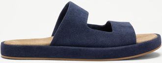 Russell & Bromley SIDMOUTH Mens Navy Suede Cut Out Design Slide Sandal