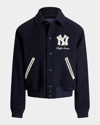 Ralph Lauren Purple Label Men & apos;s Yankees Wool Shearling-Lined Jacket