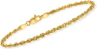 Ross-Simons 14kt Yellow Gold 2.6mm Rope-Chain Bracelet