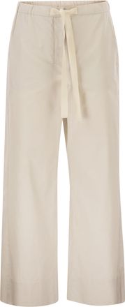 Max Mara S Pantalones Maxmara Smmargento de algod&oacute;n con cord&oacute;n