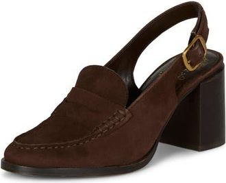 Vince Camuto Grinie Slingback Penny Loafer Pump in Brownie at Nordstrom, Size 6.5