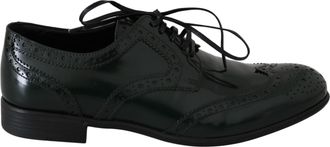 Dolce & Gabbana Groene Leren Brogue Oxford Damschoen