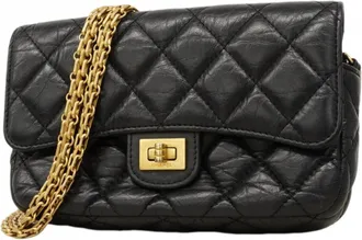 Chanel Black Leather Chain/Shoulder Wallet (Pre-Owned)