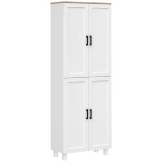 OEM Alacena De Cocina Armario De Almacenaje Multifuncional Con 4 Puertas Y Estantes Ajustables 60x30x171 Cm Blanco
