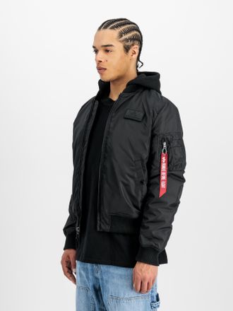 Alpha Industries Bomberjacke ALPHA INDUSTRIES MA-1 TT Hood, Herren, Gr. XL, schwarz, Web, Obermaterial: 100% Nylon, slim fit, Jacken Bomberjacke