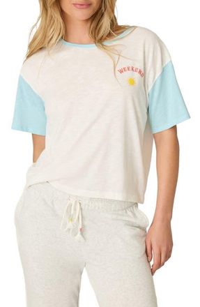 PJ Salvage Sunday Funday Cotton Blend Pajama T-Shirt in Ivory at Nordstrom, Size X-Small