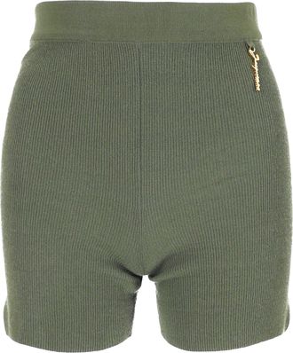 Jacquemus Le Short Pralu Knit Shorts in Green Viscose