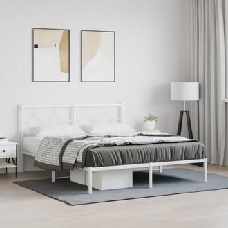 vidaXL Estructura Cama Sin Colch&oacute;n Con Cabecero Metal Blanco 150x200cm Vidaxl
