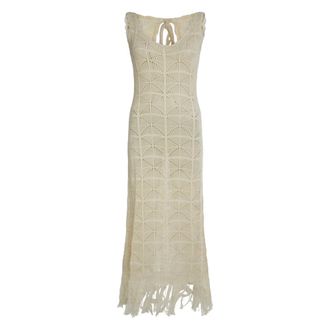 Rodebjer Maxi Dresses, female, Beige, Size: XS/S Cotton Sweater-Dress