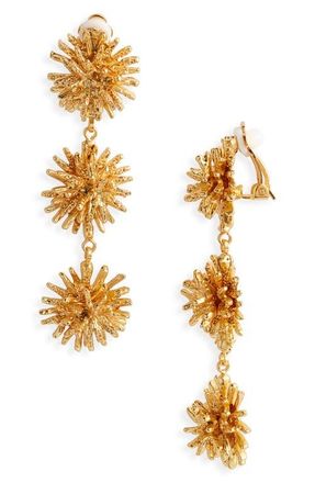 Karine Sultan Starburst Linear Drop Clip-On Earrings in Gold at Nordstrom