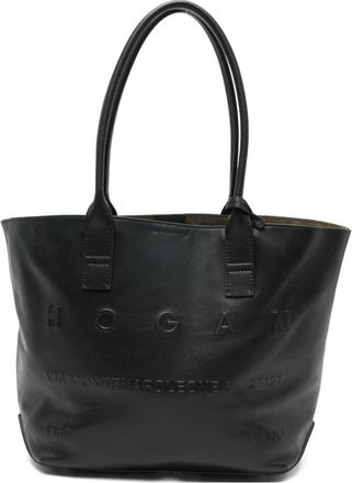 Hogan Womens Address Small Black Shopping Bag