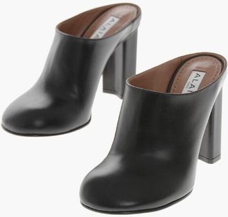 Alaia Leather Mules with 10cm Covered Heel size 36