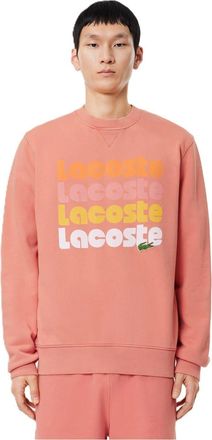 Lacoste Mens Print Sweatshirt in Sierra Red - Size X-Small