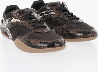 Miu Miu Sneakers Basse in Pitone con Lacci Bicolore Miu Miu