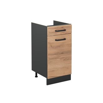 Vicco Mueble Bajo De Cocina R-line, Roble Dorado/antracita, 40 Cm Sin Encimera, Vicco