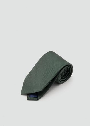 Mango Cravatta seta tinta unita verde - Uomo - Taglia unica - MANGO MAN