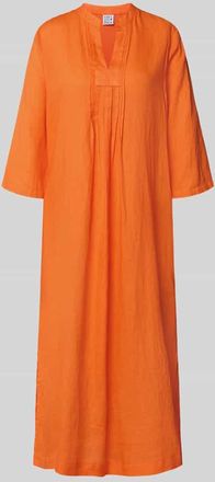 Emily van den Bergh Tunikakleid aus Leinen mit 3/4-Arm in Orange, Gr&ouml;&szlig;e 36