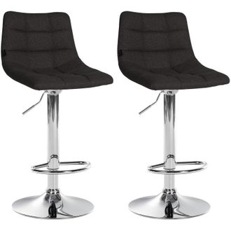 Clp Clp - Set De 2 Taburetes De Bar Jerry En Tela Negro Cromado