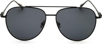 Ferragamo SF308S Aviator-Style Metal Frame Sunglasses - Black