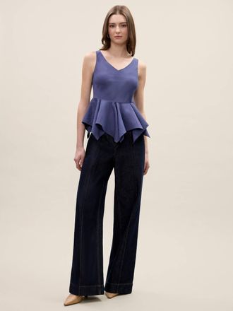 Rebecca Taylor Allegra Stripe Top In Navy