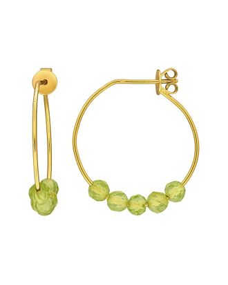 Rina Limor Silver 1.12 Ct. Tw. Peridot Hoop Earrings