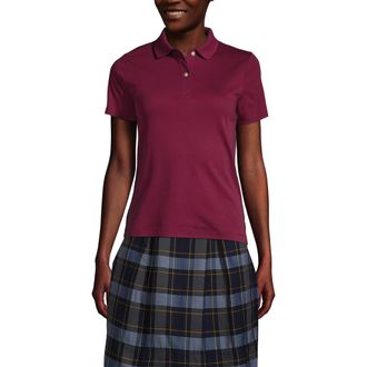 Lands End School Uniform Short Sleeve Feminine Fit Interlock Polo Shirt in Burgundy at Nordstrom, Size Xx-Small