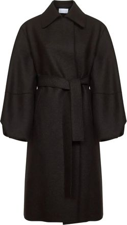 Harris Wharf London balloon-sleeve belted coat - Brown