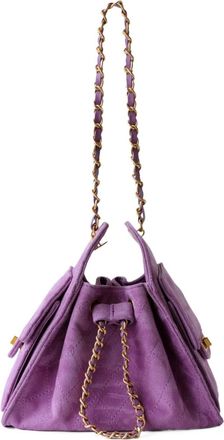 Generic Compatible For Soft Leather Diamond Grid Pull Chain Underarm Bag Womens Shoulder Commuter Vintage Linkage(PURPLE)